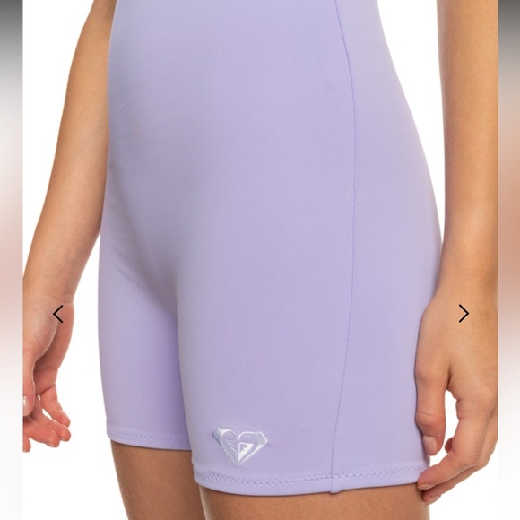 Roxy Kelia Lavender Purple Asymmetrical Workout Bodysuit Romper - Picture 6 of 15